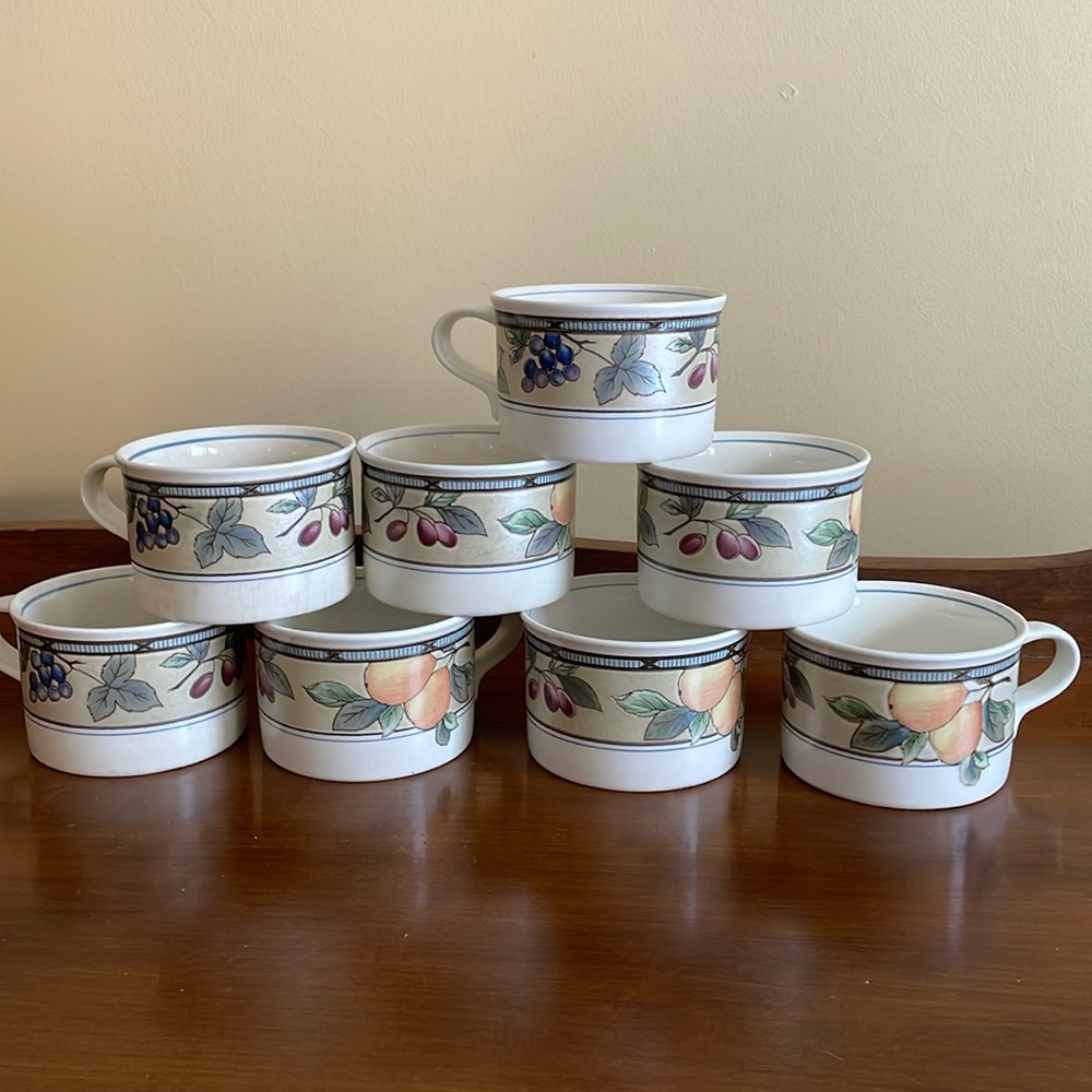 MIKASA® GARDEN HARVEST® MUGS, SET OF 8 like new -new!